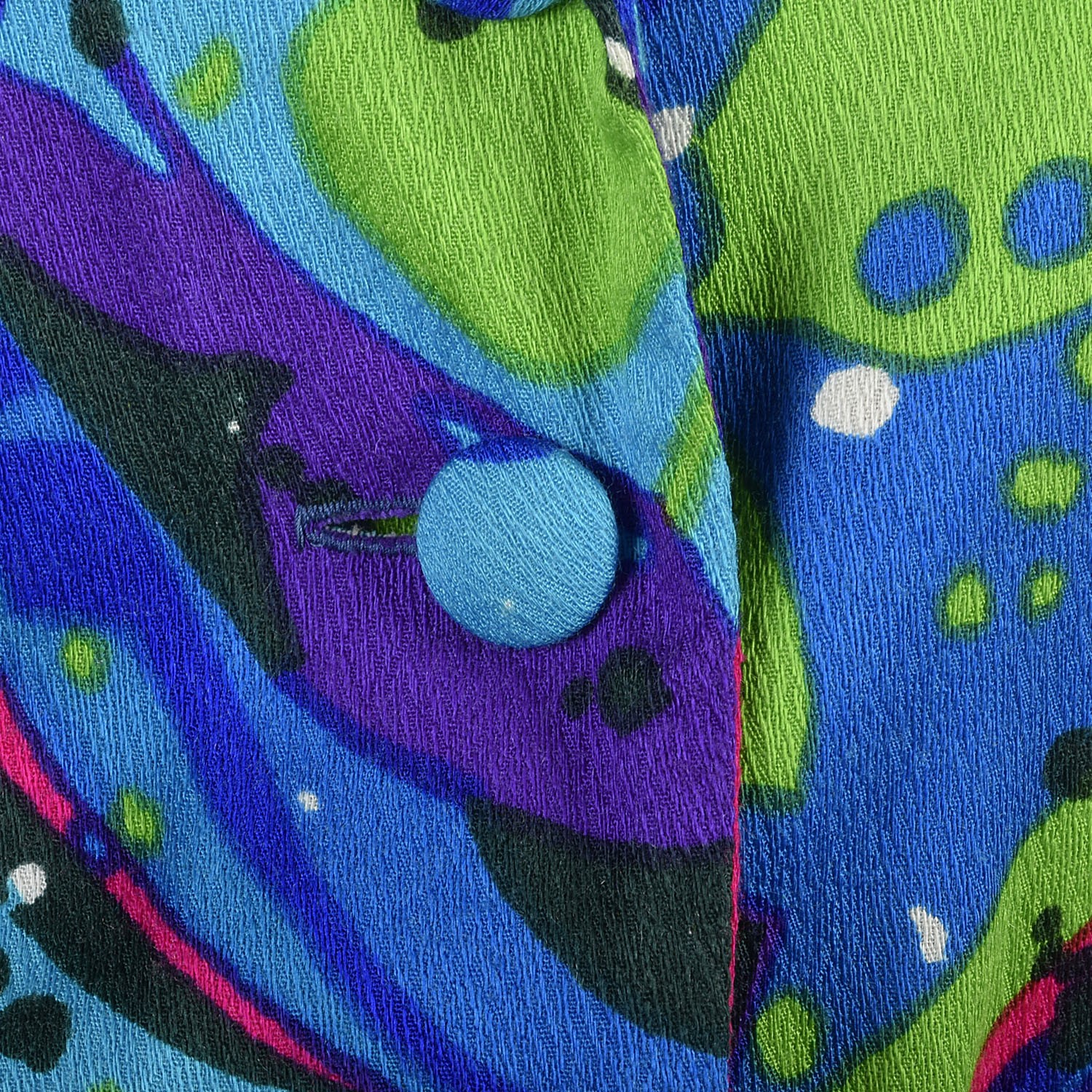 Small 1970s Jumpsuit Hawaiian Abstract Neon Wide Leg Belted Sleeveless Jumpsuit