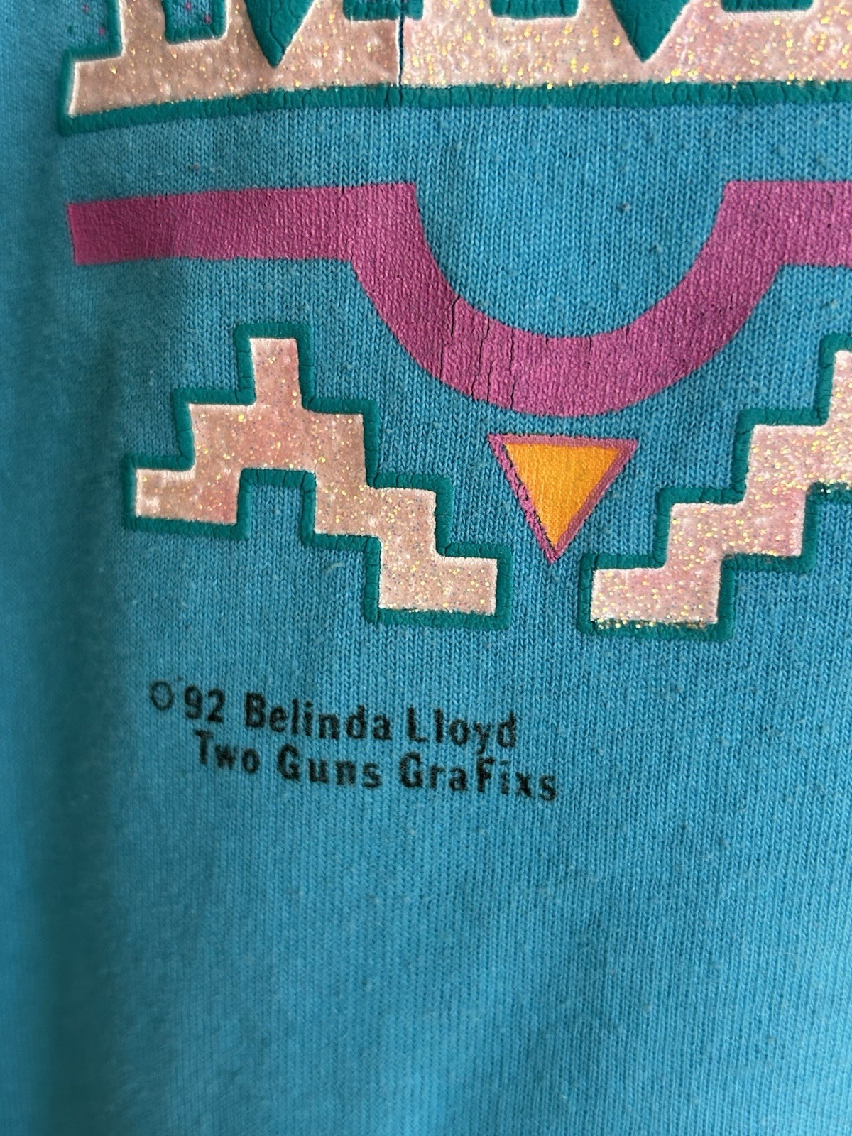 VTG 1992 Native American Princess T Shirt Belinda Lloyd 2 Guns Grafix 2XL READ
