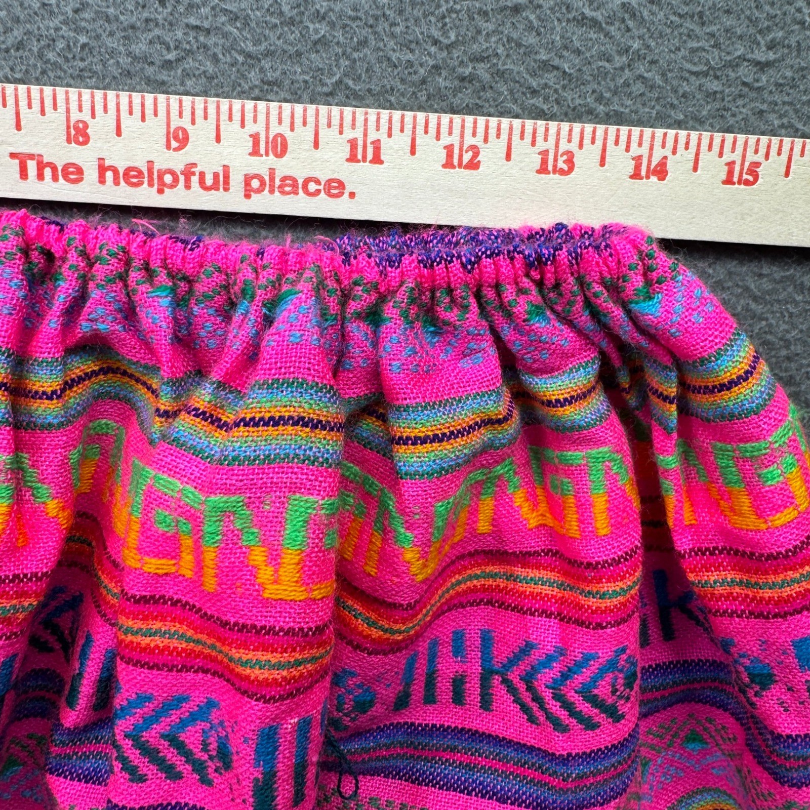 Vintage D’Classicos Striped Skirt Women 12 Mexican Folk Boho Pink Elastic Waist