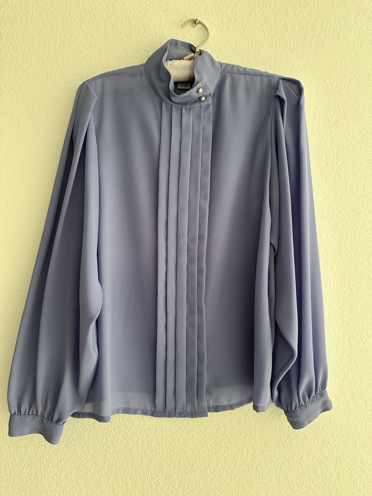 Ellen Ashley Vintage 80‘s Lavender Long Sleeve Ladies Medium Crepe Dress Blouse