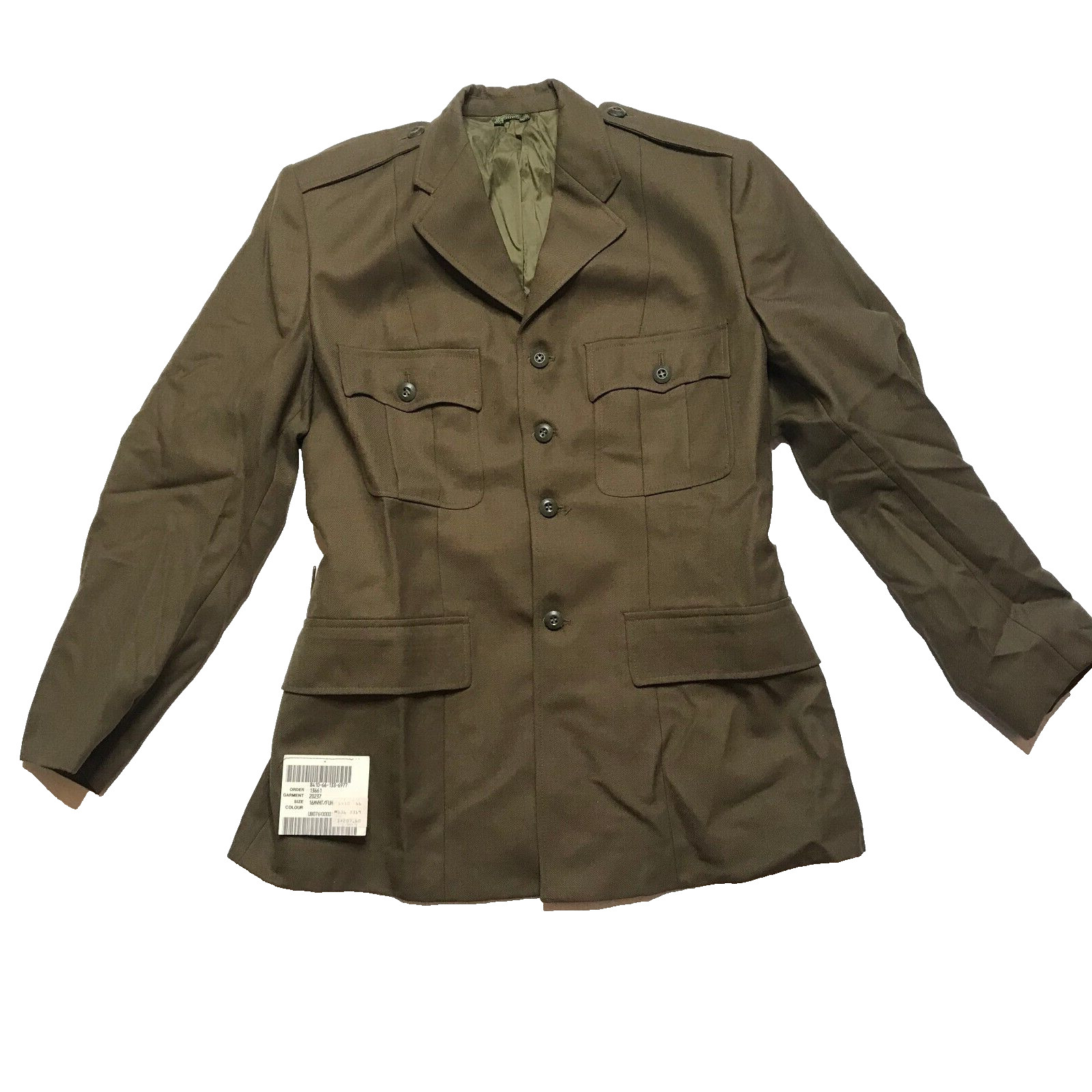 Vintage 1991 Army Khaki Green Jacket Size 16 Wool & Polyester ( VERY RARE ) New