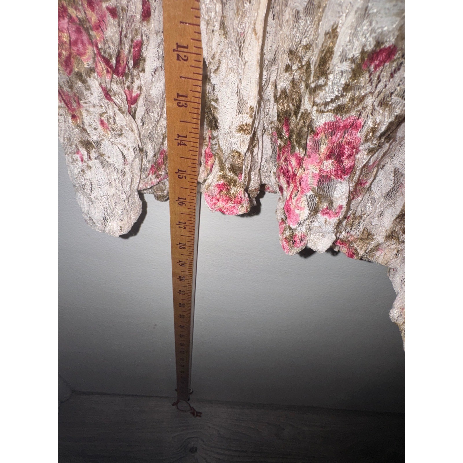 Vtg 90s Sz S Floral Lace Maxi Dress V-Neck Cottagecore Country Romantic Prarier