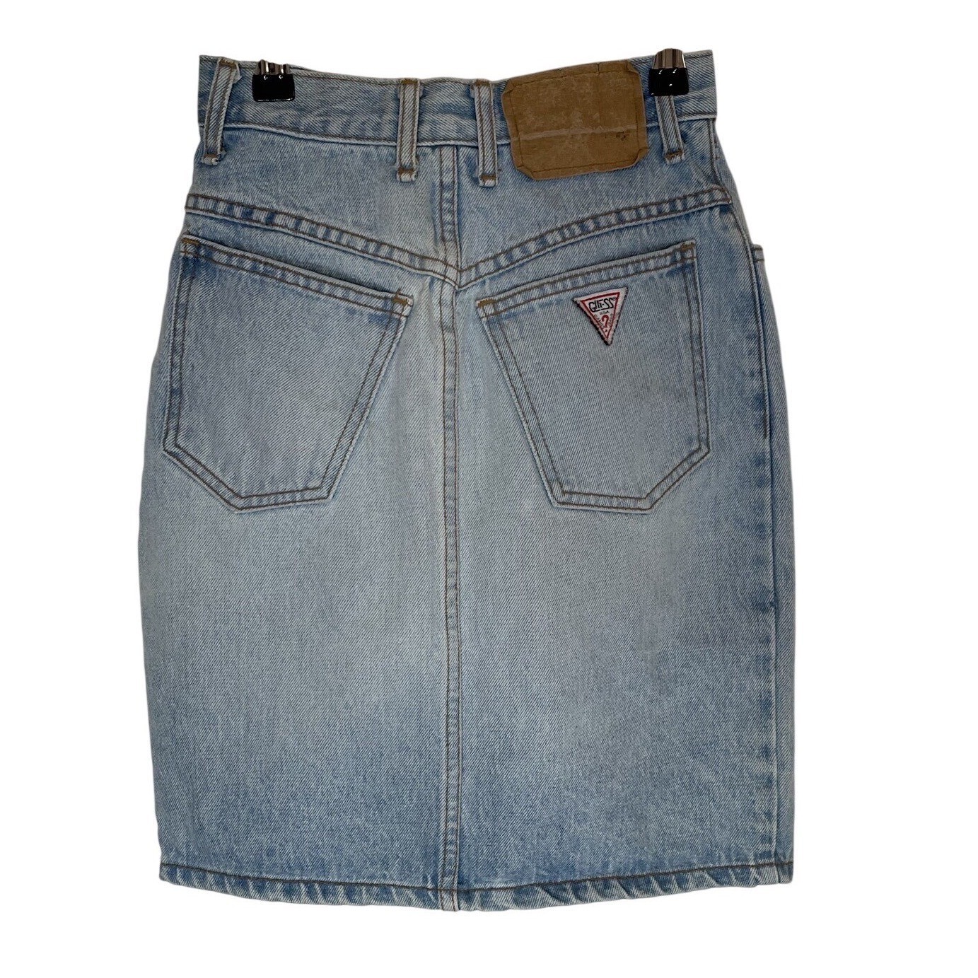 Guess Georges Marciano Denim Skirt 10501 SZ 24 VTG 80s 90s Light Wash USA