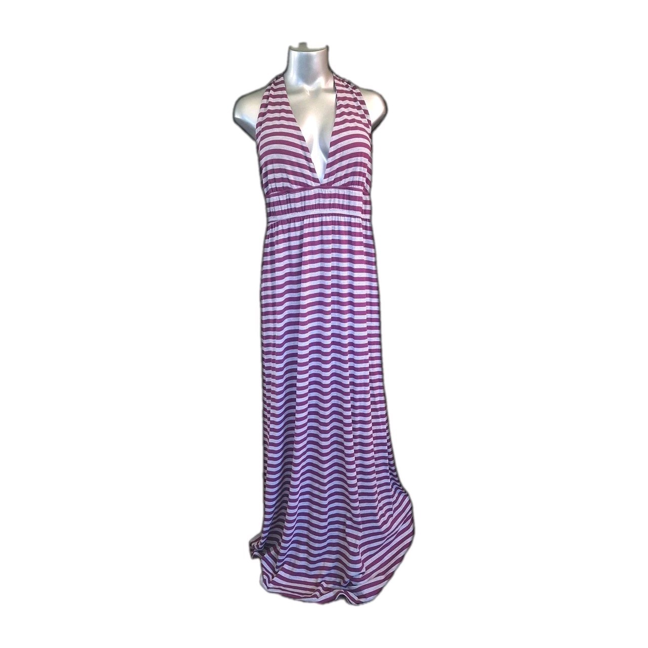 VTG Seven7 Maxi Sundress Sz Large Crossback Straps Beach Dress Purple + Grey