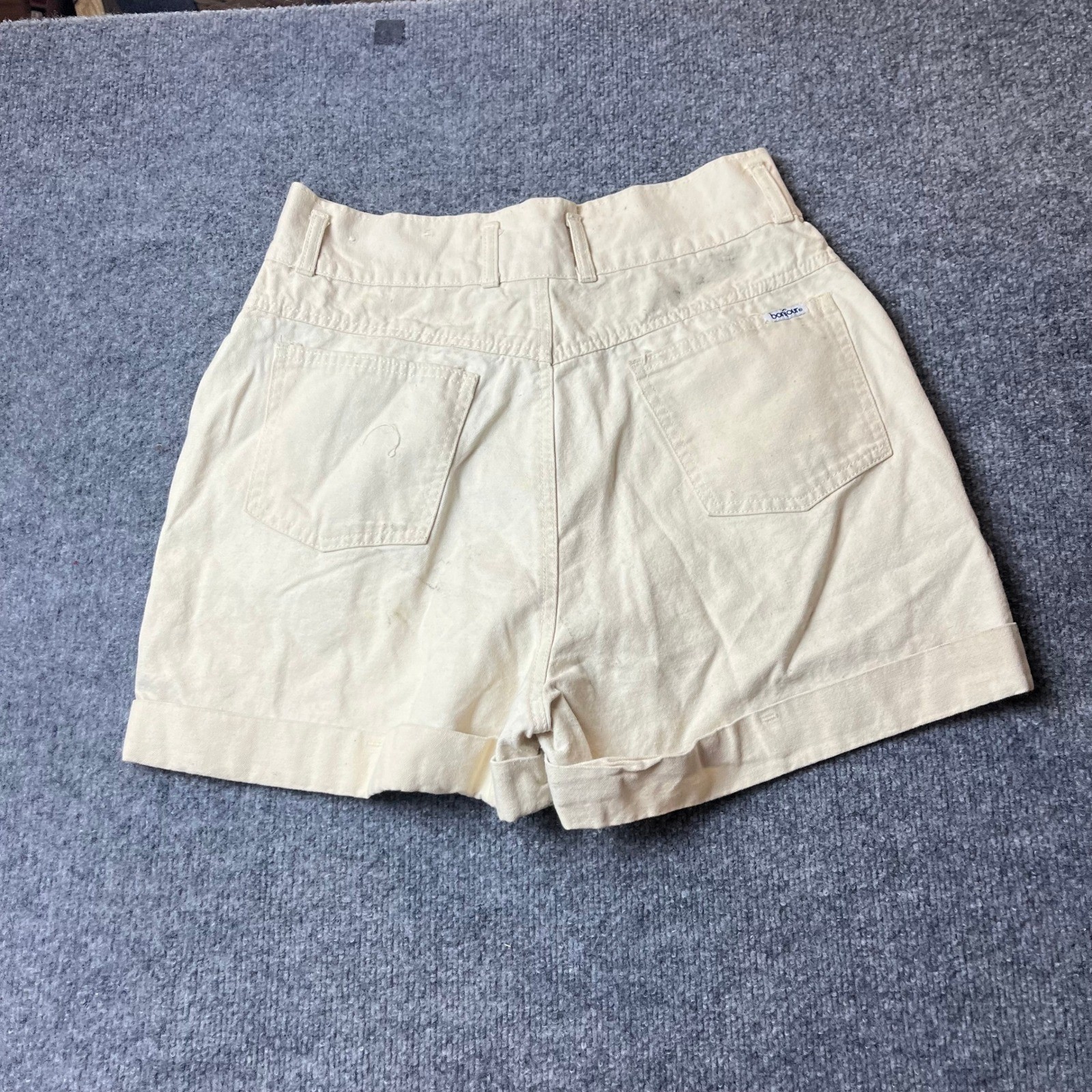 Bonjour Shorts Womens Size 15/16 Cream High Waisted Cotton Denim Vintage USA