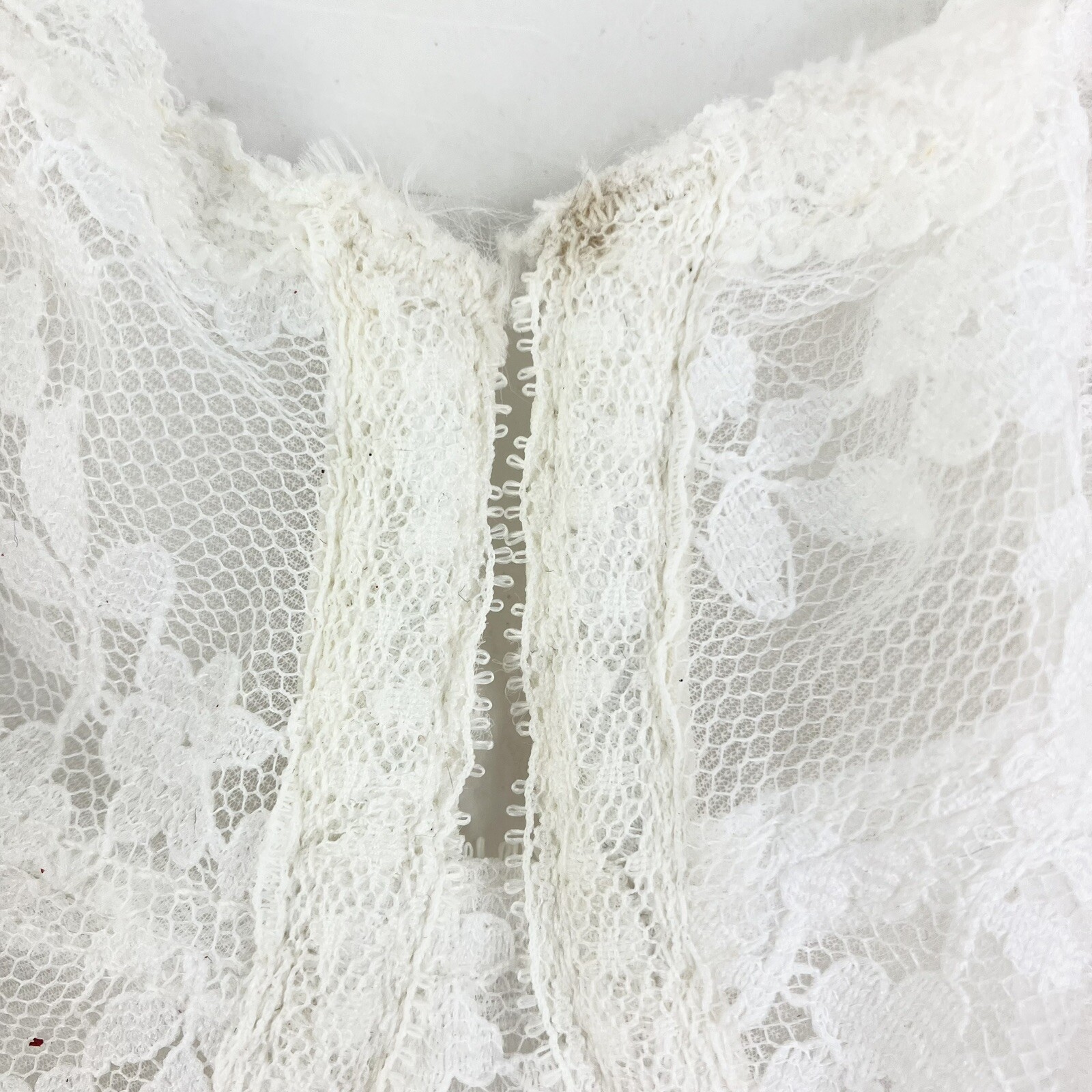 Smoothie Corset Bustier Bra Top Sheer Floral Lace Bridal Backless 38B Vtg NOS