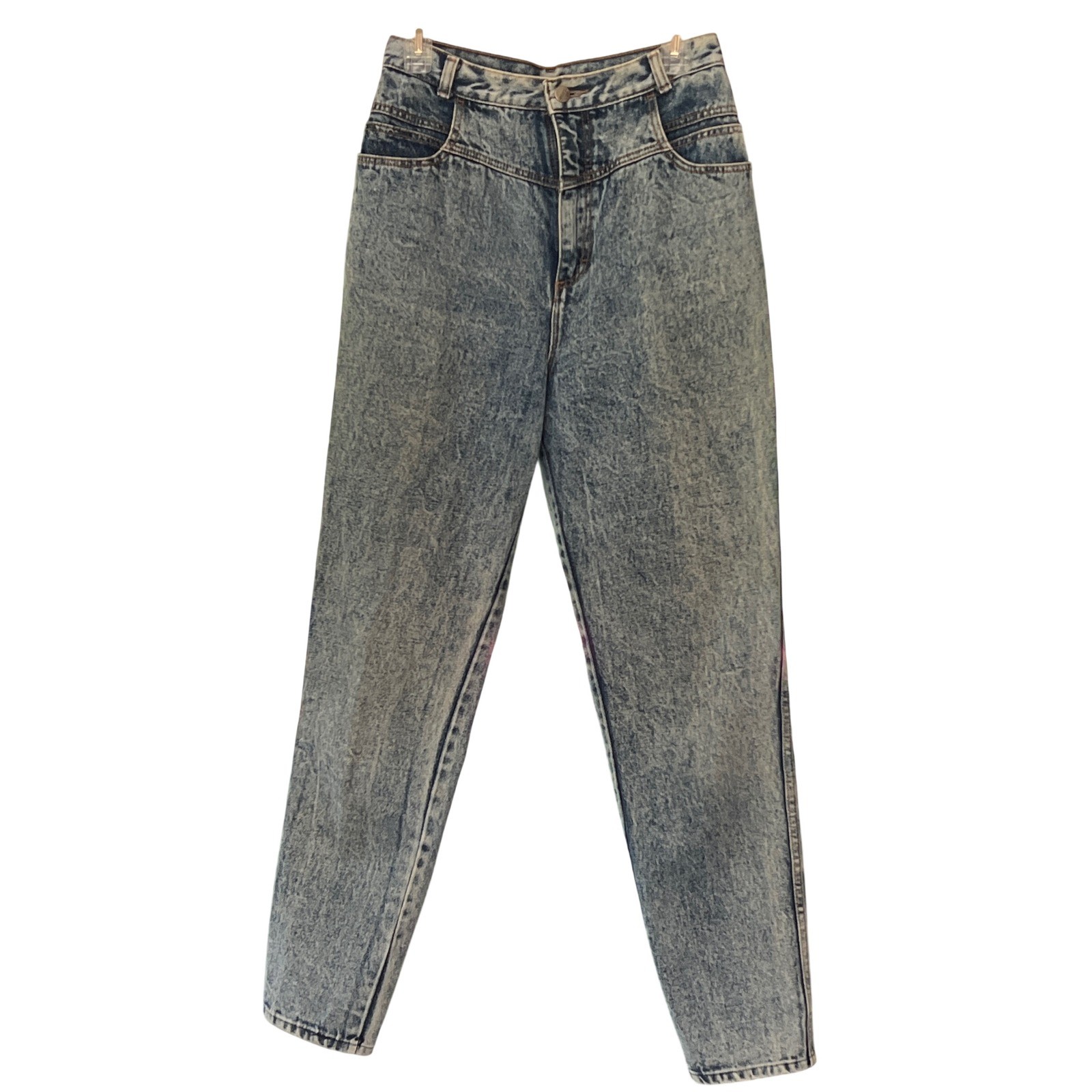 Vintage PS Gitano High Waisted Acid Wash Tapered Leg Jeans Blue Cotton Womens 10