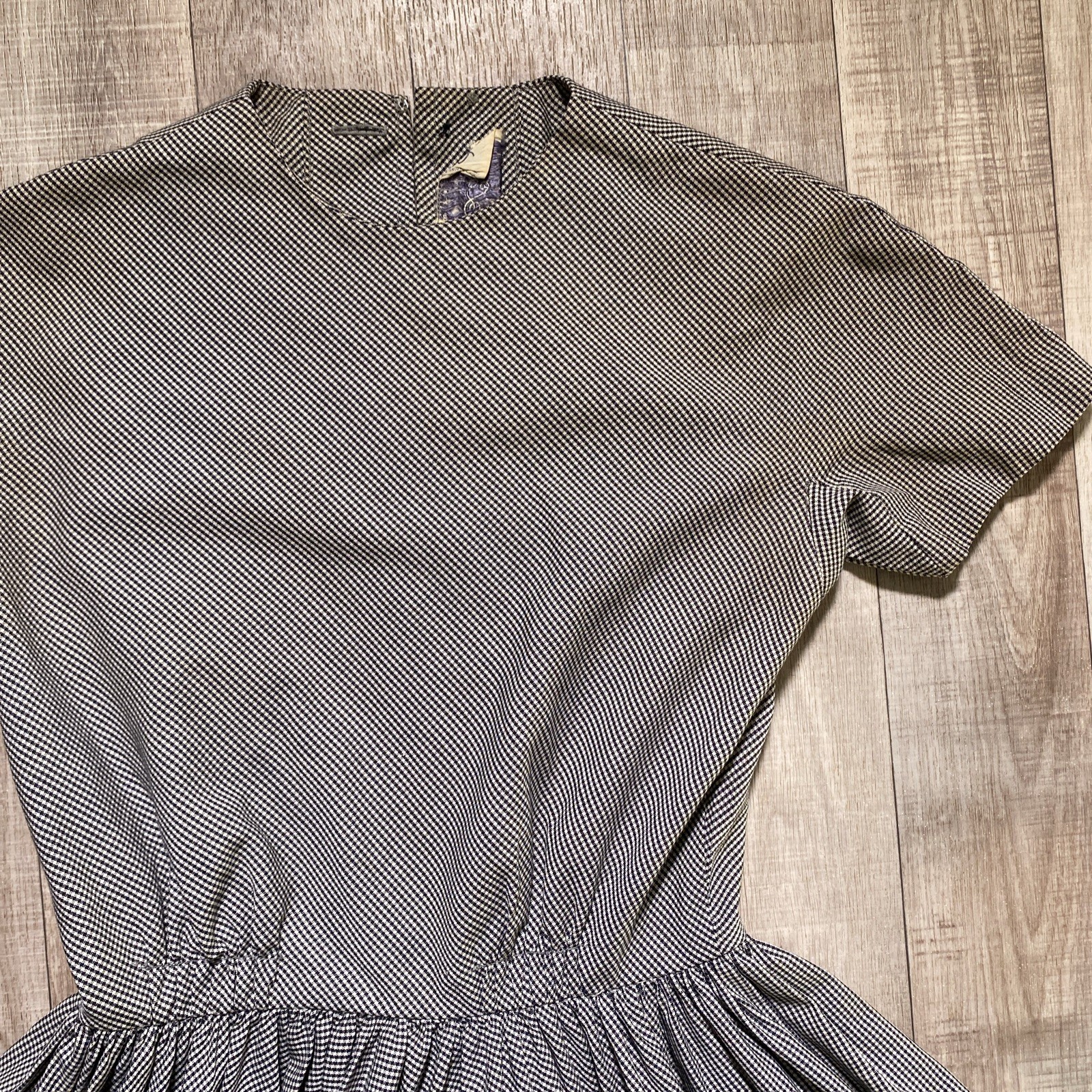 60s Neiman Marcus Dress Women’s M Flare Housewife Gingham Button Fallout Style