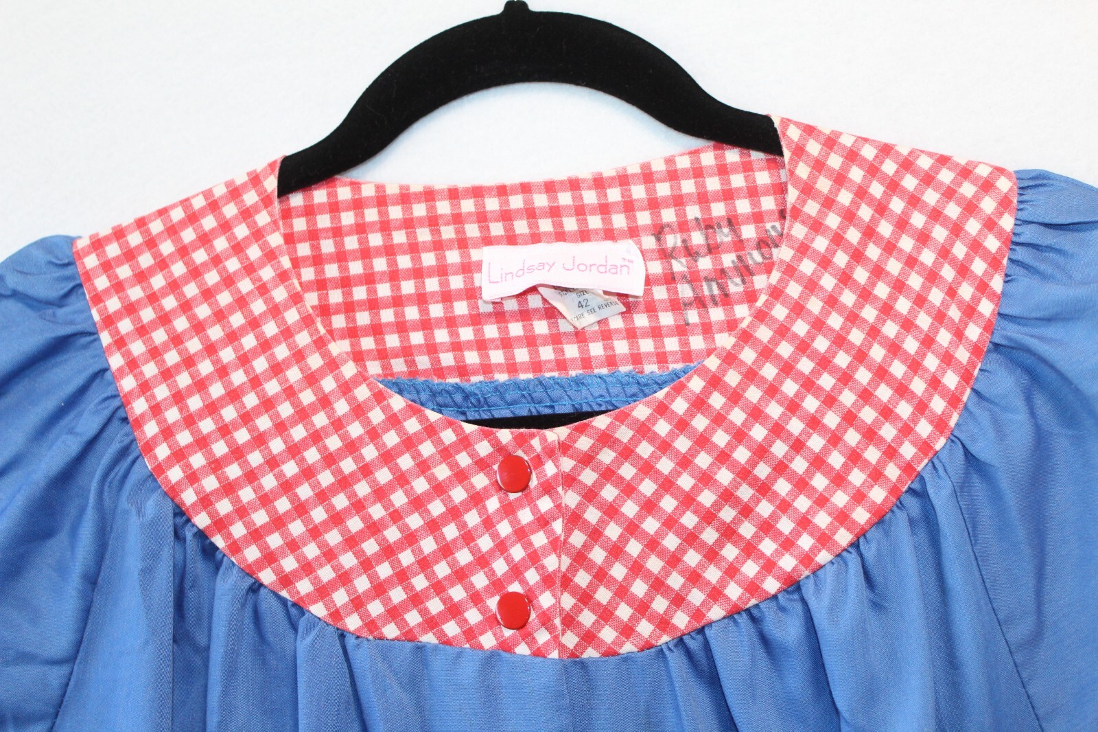 Lindsay Jordan House Dress Snaps Short Sleeves Granny Core 42