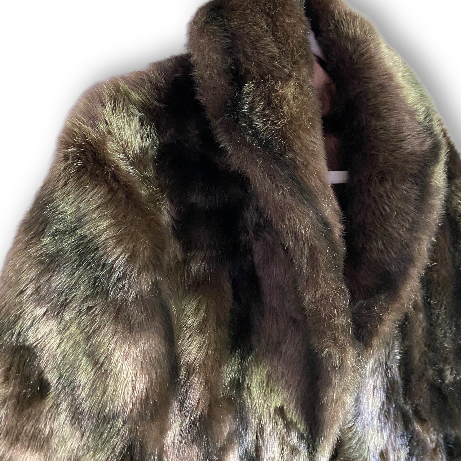 Vintage Caplet Shrug Faux Fur Brown Cape Medium Large 1950s Made In The USA