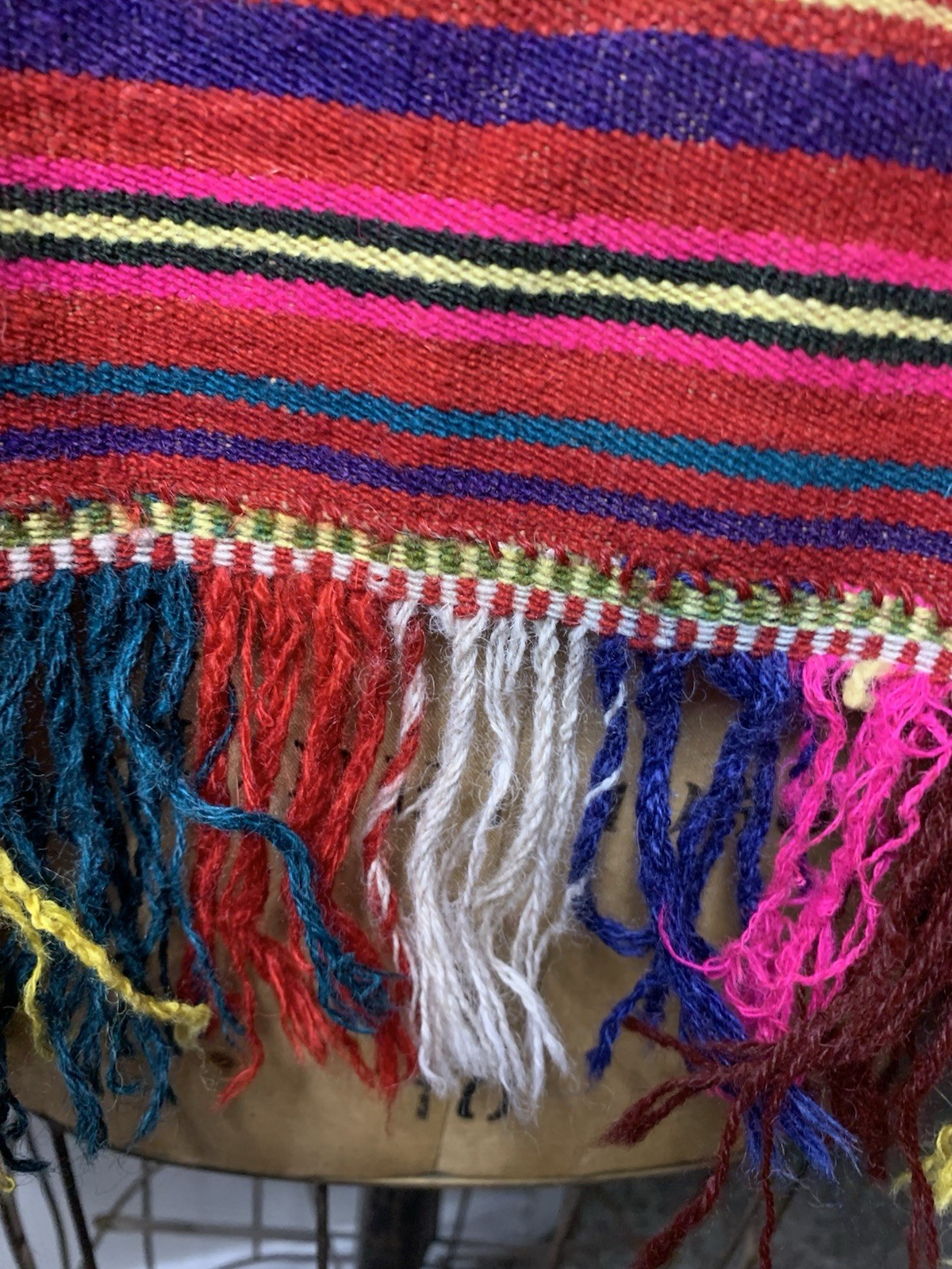 Vintage Poncho Hand Woven Bolivian Wool Poncho Rare