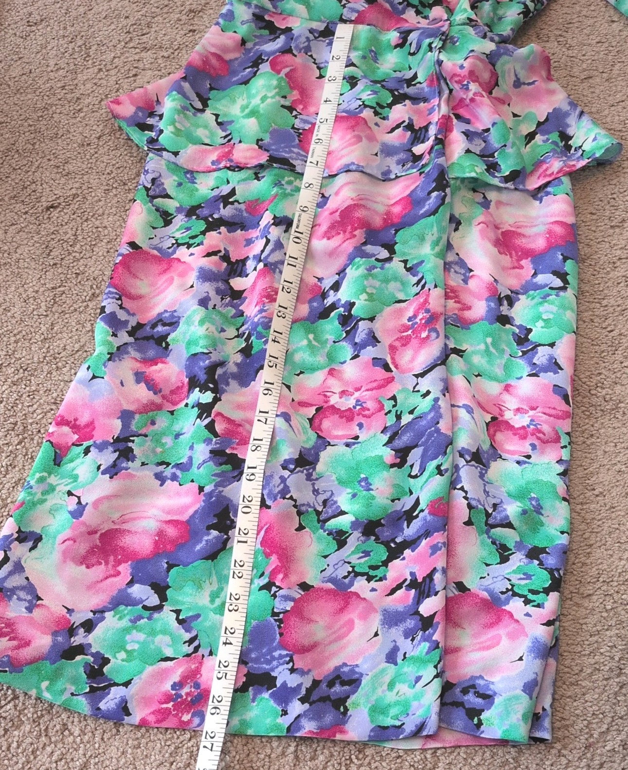 1940s Style Flowered 80s Dress