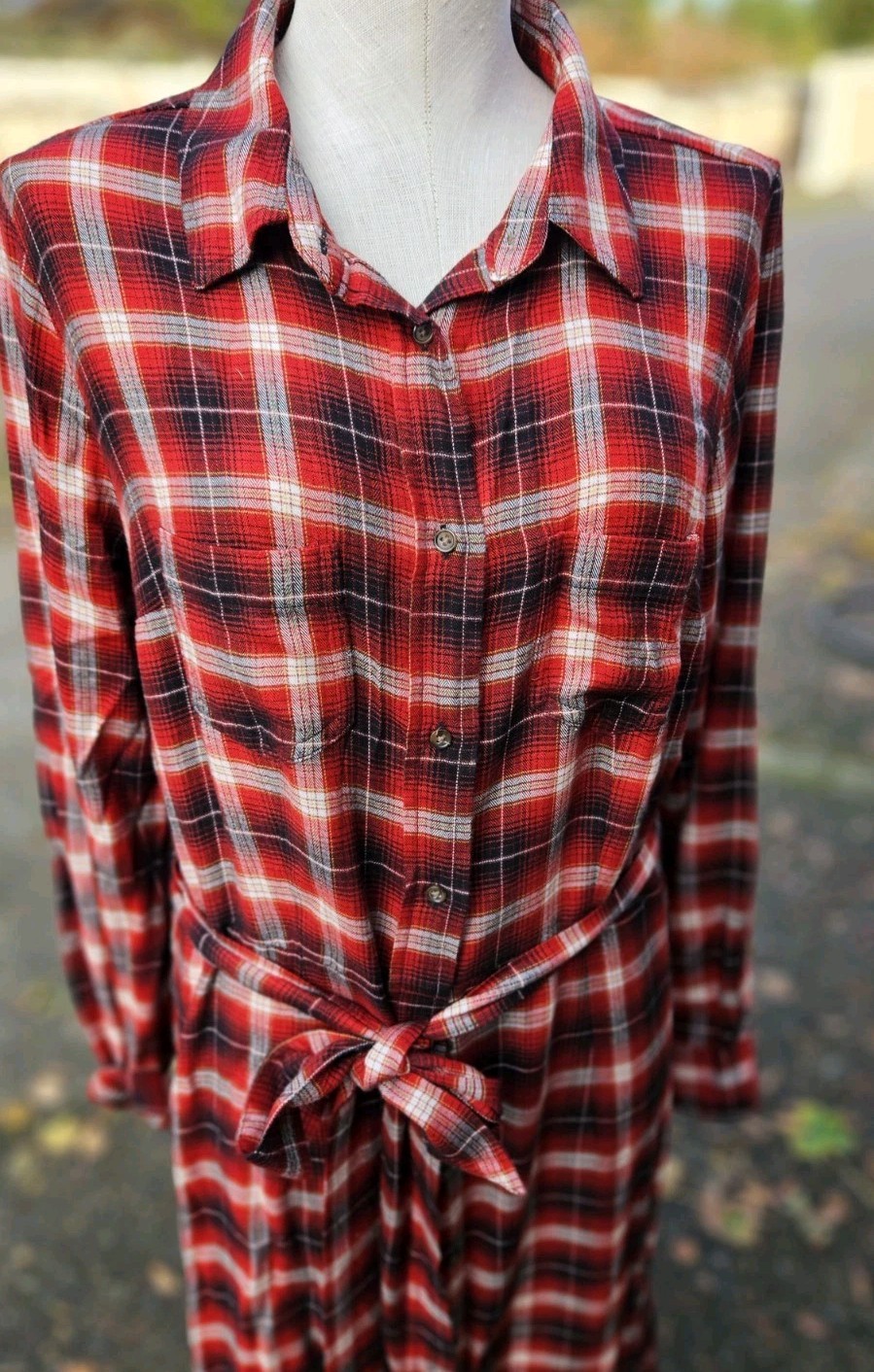 Universal Thread Boho Hippie Plaid Dress Size L Long