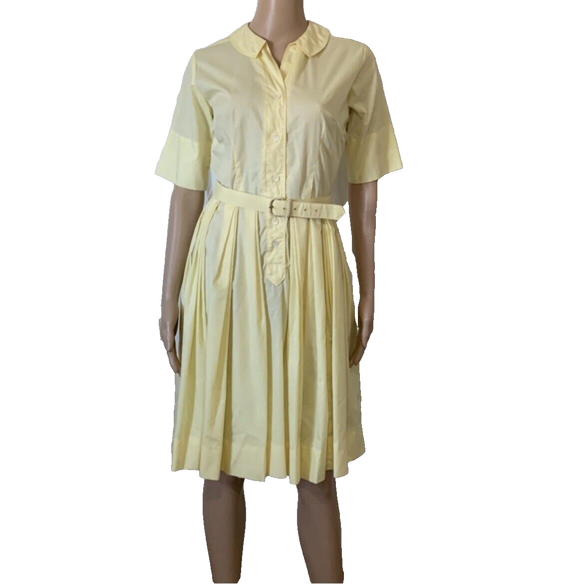 Vintage 1950’s Avalon Classics Butter Yellow Button Down Shirt Dress Retro