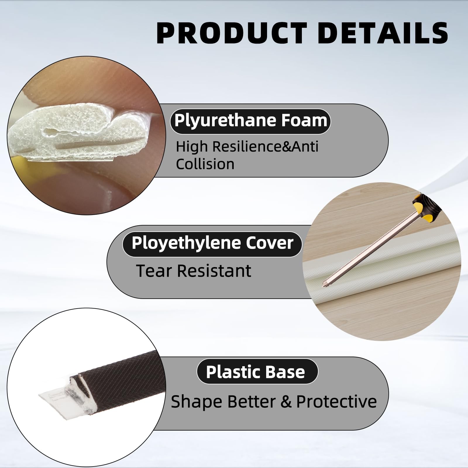 2 Pack 26ft Self-Adhesive V-Shaped Foam Weather Stripping Door Seal Insulation G