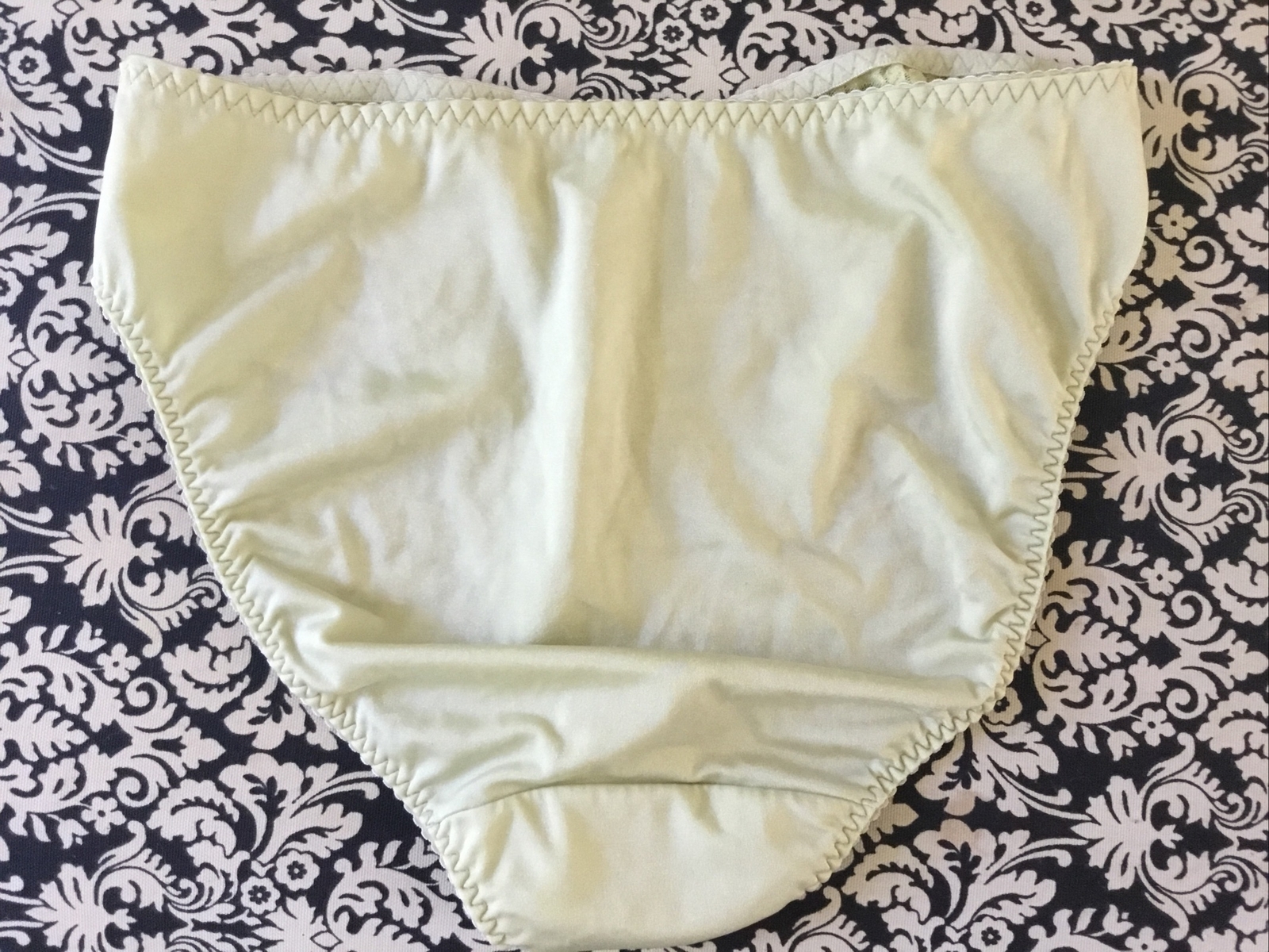 Vintage Lemon/Lime Yellow Lace Second Skin High Cut Leg Panties XL Nylon
