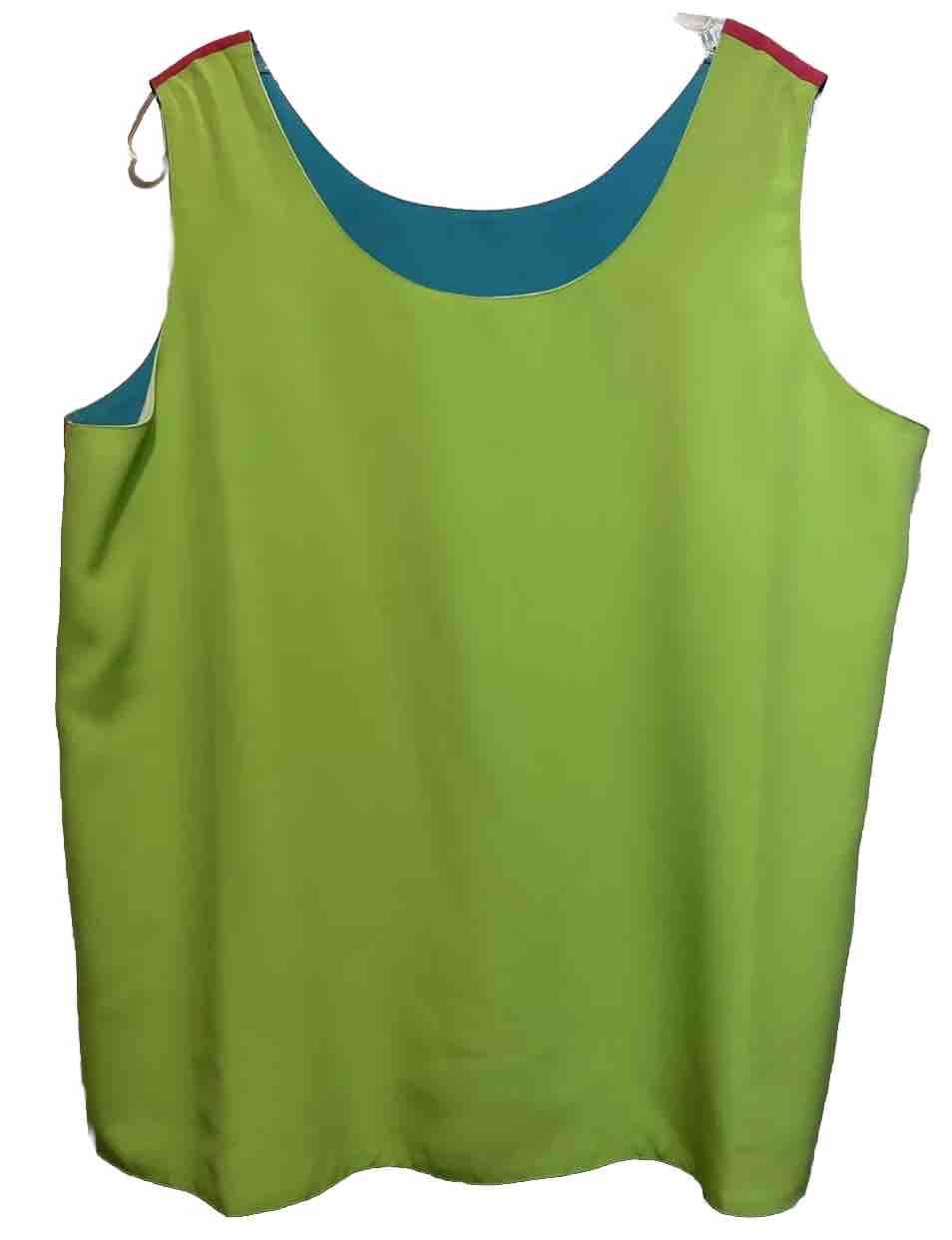 Vintage 80s Color Block Reversible Tank Top Blouse Impressions Of California L