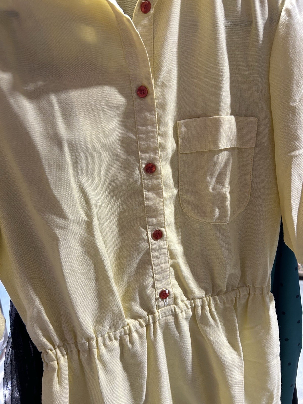 Vintage Kenny Classics Yellow Waitress Style Dress Size 12 All Original Buttons