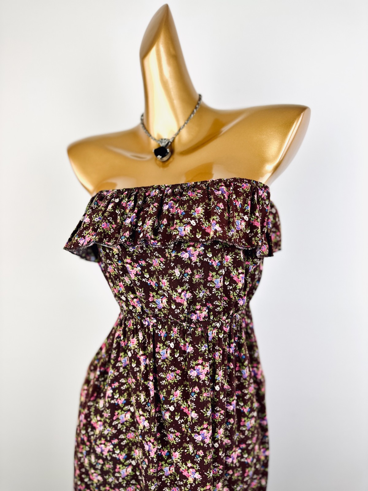 Vintage VTG 90s grunge strapless floral sundress/ tube top