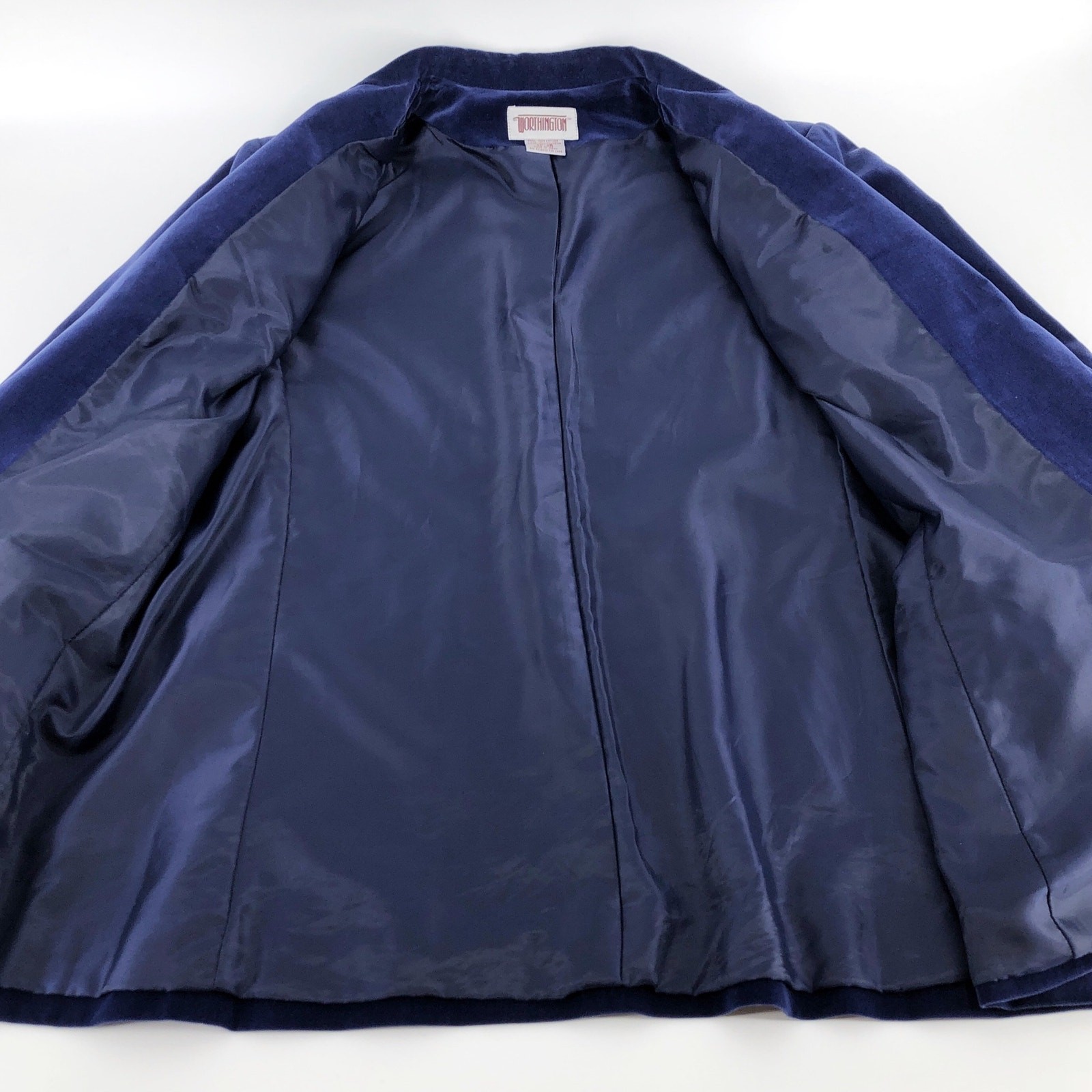 Y2K velvet blazer navy blue 2000s vintage