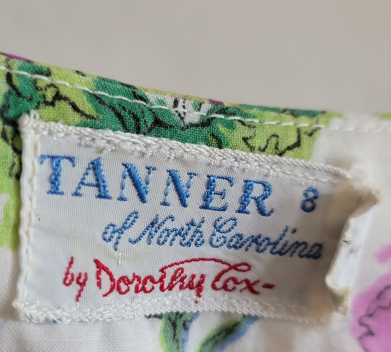 VTG Tanner Of North Carolina Farmcore Floral Cotton Tea Midi Dress Sz 8