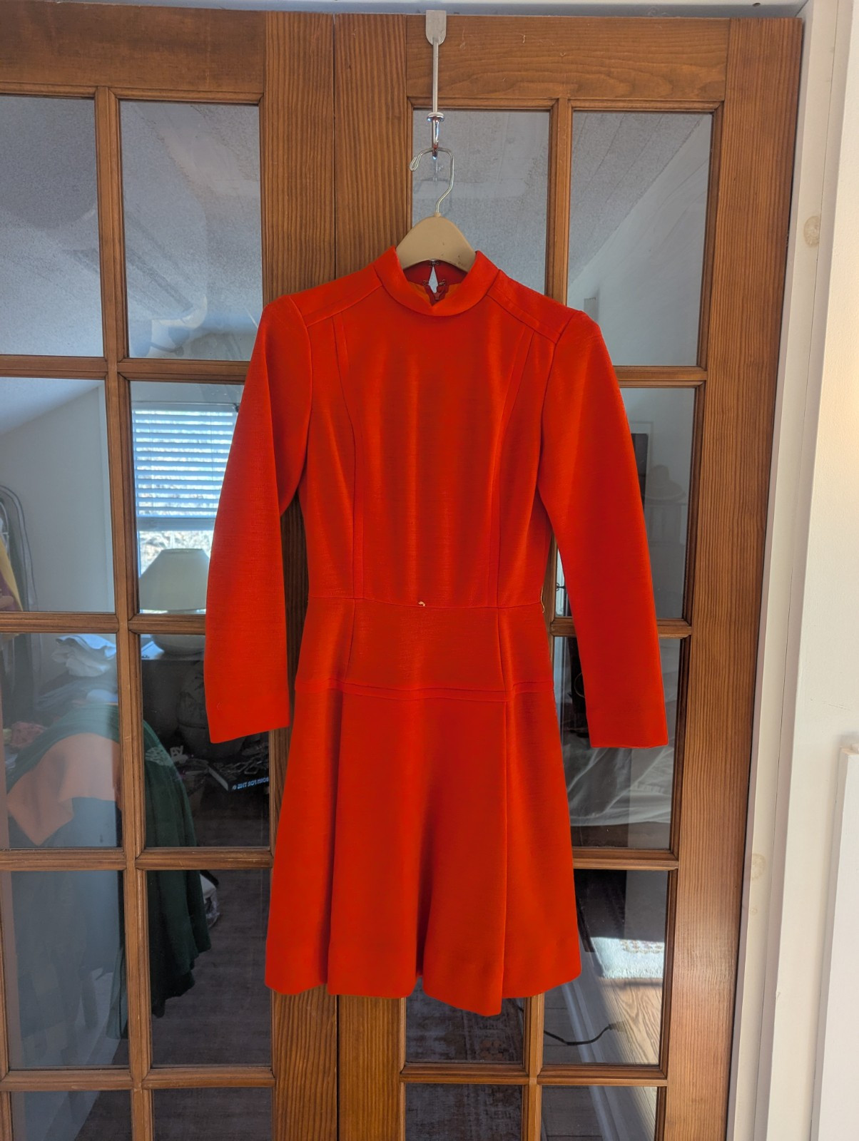 THE PERFECT 1960s MID MOD VINTAGE Dress Orange Red G Fox Small/Medium