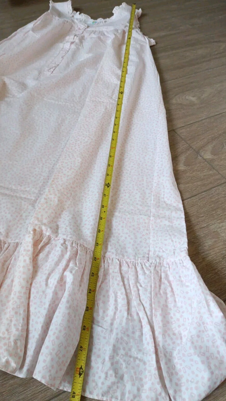 VTG 80s Claudia Barnes Intimate Long Cotton Night Gown Ruffle Hem Sz M, New Tags