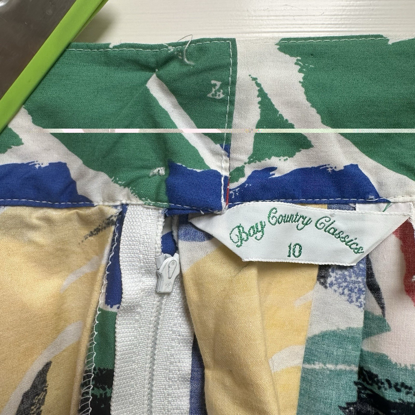 Vtg Bay Country Classics 100% Cotton Pleated Skirt Floral Tradwife Artsy POCKETS