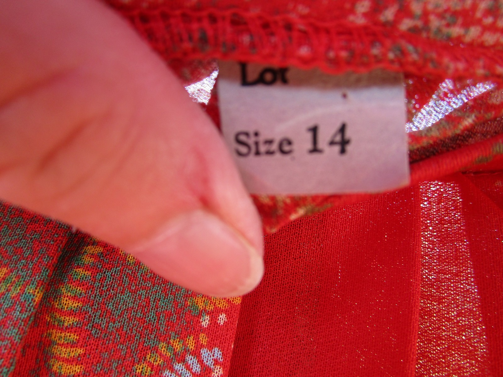 Vtg Wilroy Traveller NY Red/Multi Oriental Style Skirt Set Women’s Size 14 NOS