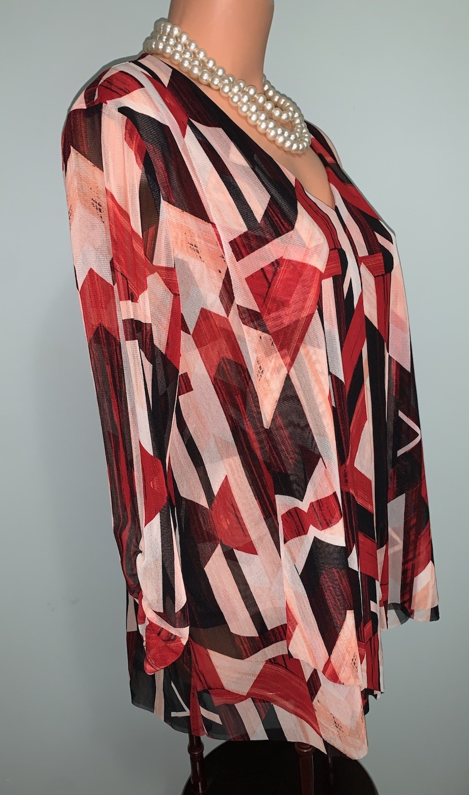 Sheer Flowy Nylon Blouse Alfani Sz L / XL Bust 42 44 NWT Chiffon Like Top