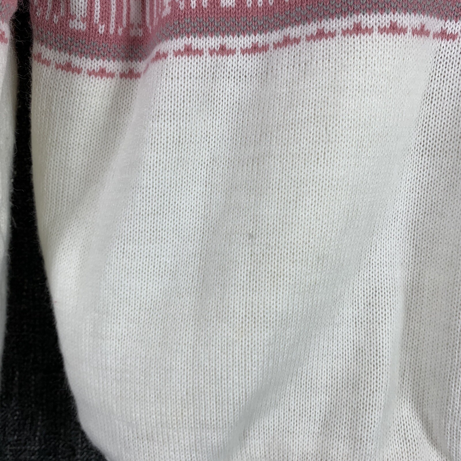 Vintage Medium Sweatshirt Fair Isle Weather Wise Styled By Betsy B Pink White