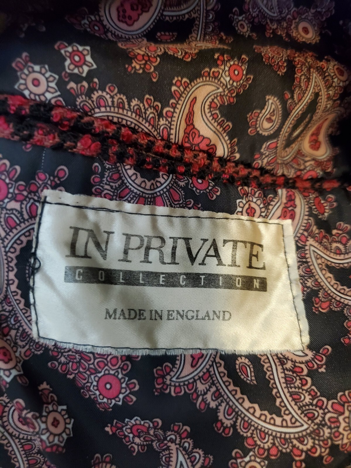 Pre-owned Vtg 1980’s IN PRIVATE COLLECTION Pink/Black Plaid Oversize Blazer Sz S