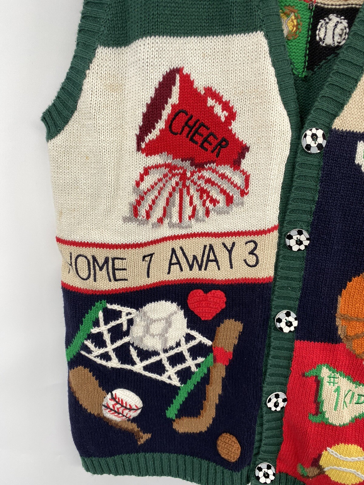 Vintage 1995 Eagle Eye Women’s Sweater Vest Sports School Grandma Buttons Medium
