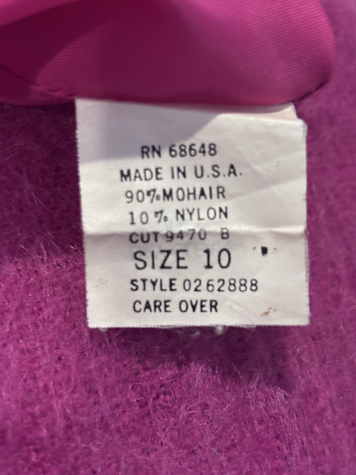 Fuchsia, Hot Pink Mohair Sleeveless Mini Dress M