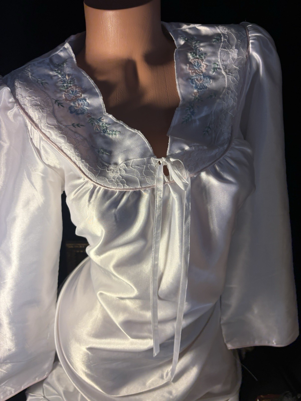 Vtg Satin Shiny White Gown Long Nightgown Vtg Sexy Anastasia Nightgown Long Gown