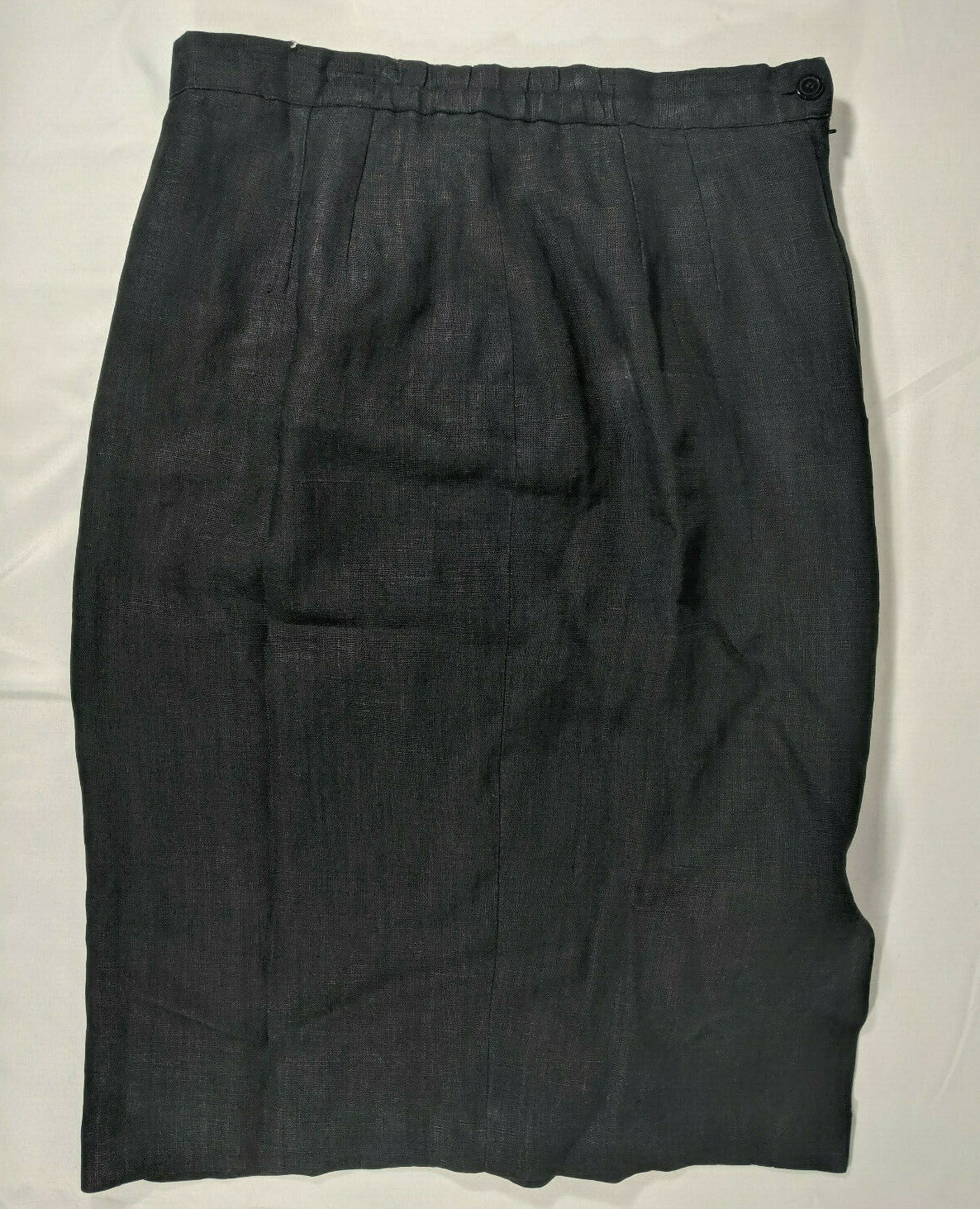 Davinci Italy Vintage black Linen Skirt Sz10 31W 27L