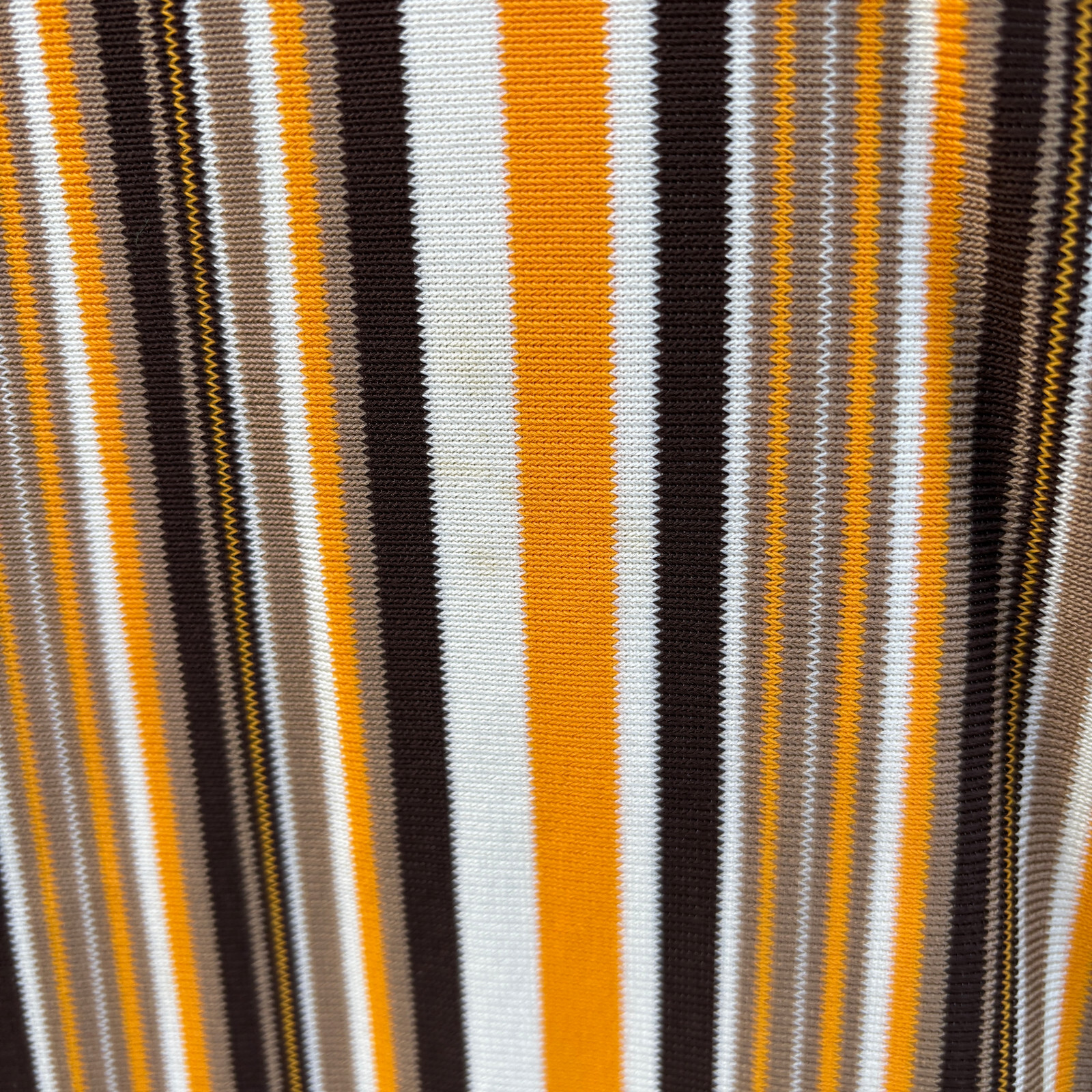 Vintage 1970s Striped Gold, Black & White Stripe V Neck Tunic Top 44 Carol Henry