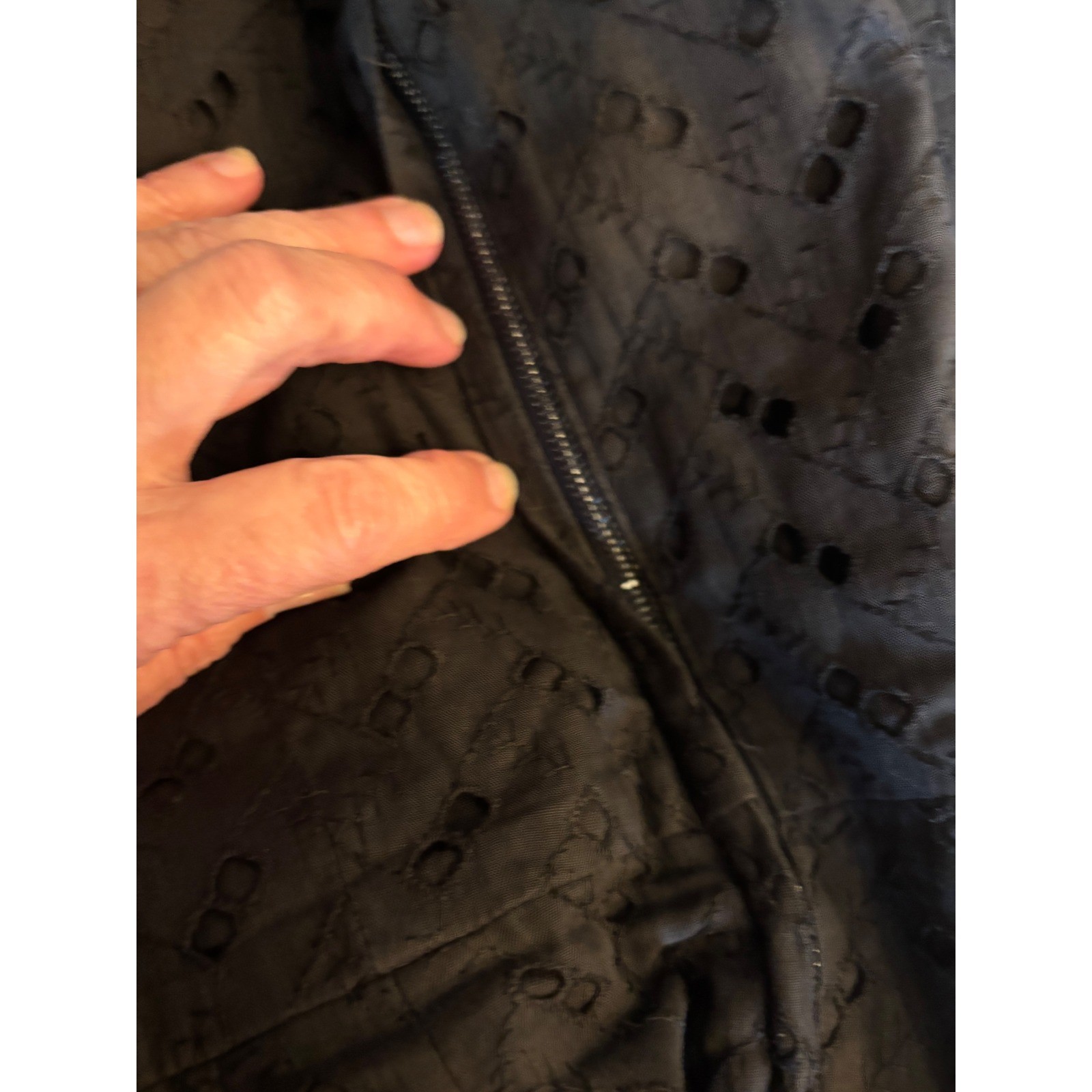 Vintage Key Casuals Atlanta Black Eyelet Midi Dress, medium, classic, feminine
