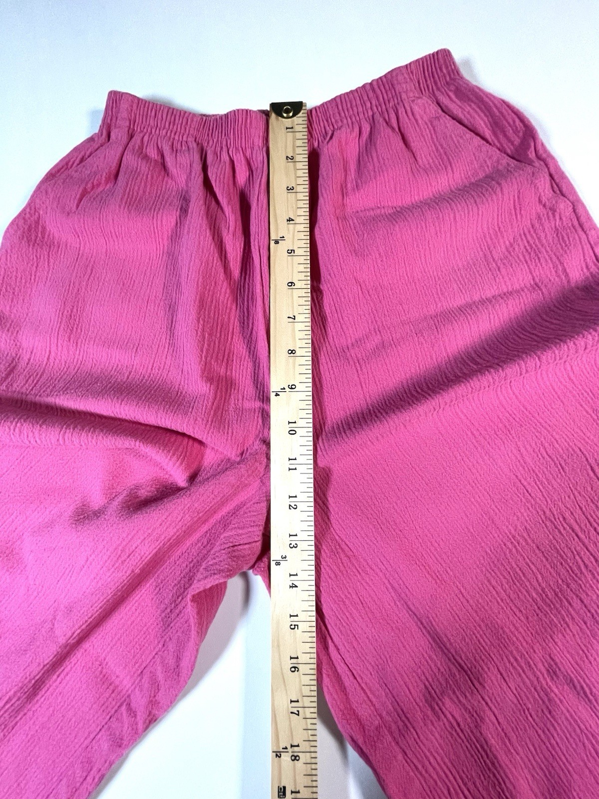 Blair Vintage Koolots Capri Pants Elastic Waist High Rise Wide Leg Size 10 Pink