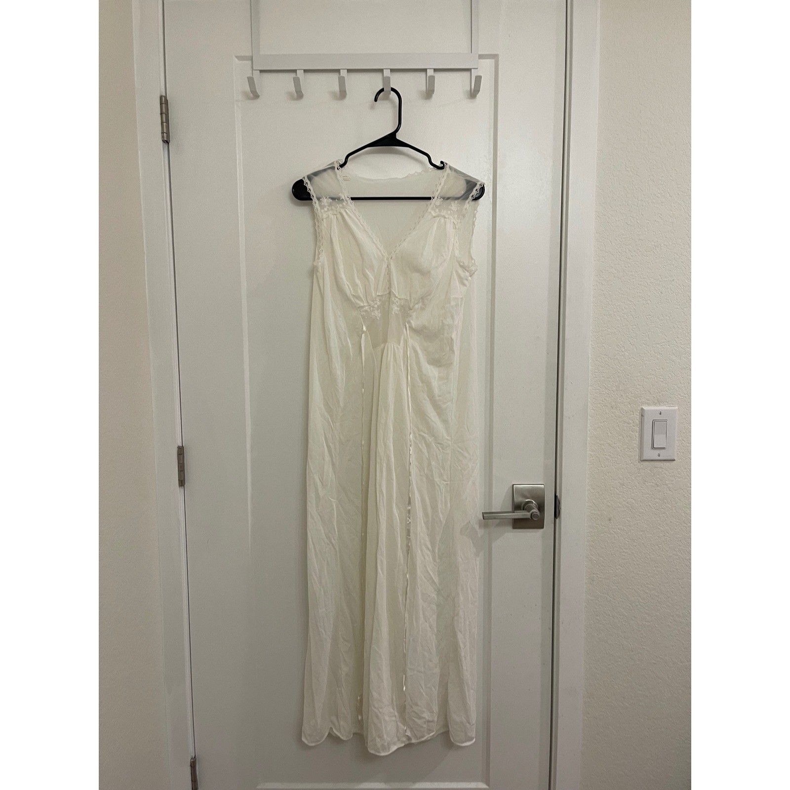 Vintage 70s White Lace Lingerie Dress Cottagecore GrandmaCore Chic Classy