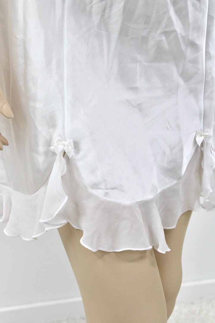 Vtg Linea Donatello Nightie S White Satin Bridal Lace Nightgown Fairy Whimsical