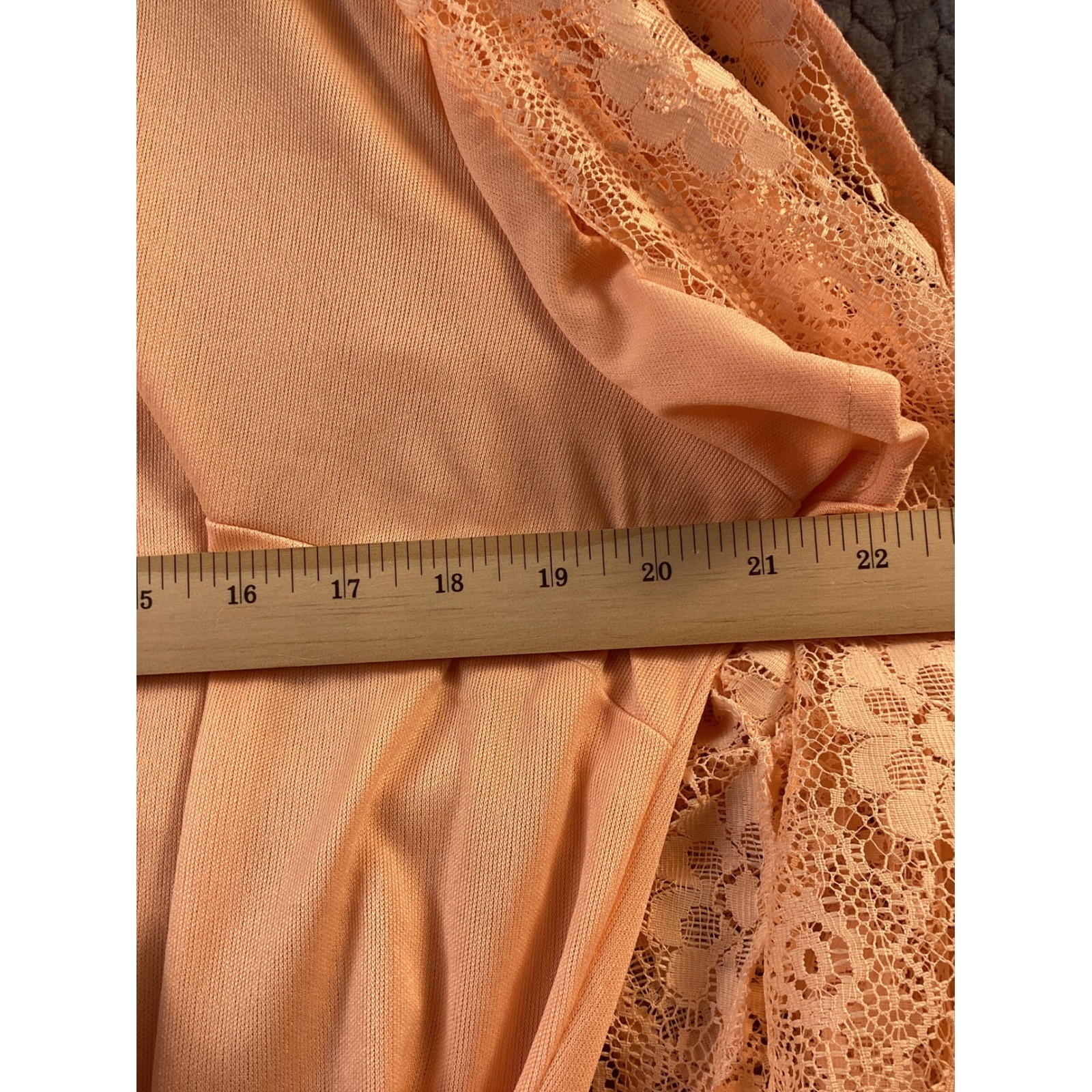 Vintage Peach Lace 2 Piece Dress Set Cardigan Jacket Midi Formal Apricot