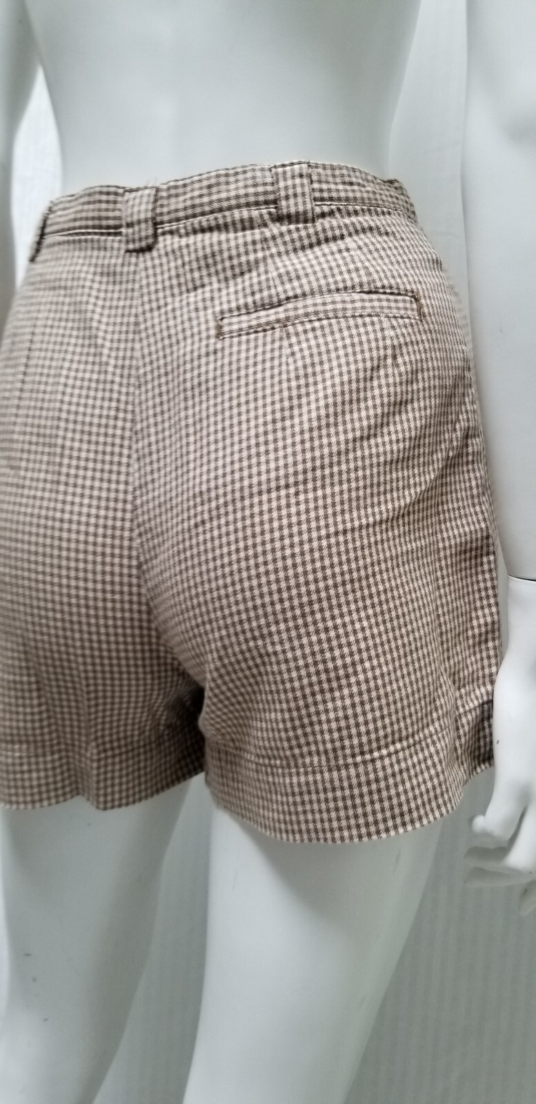 Vintage 90s Y2K LIMITED America Brown Houndstooth Shorts – Waist 25″ – EUC