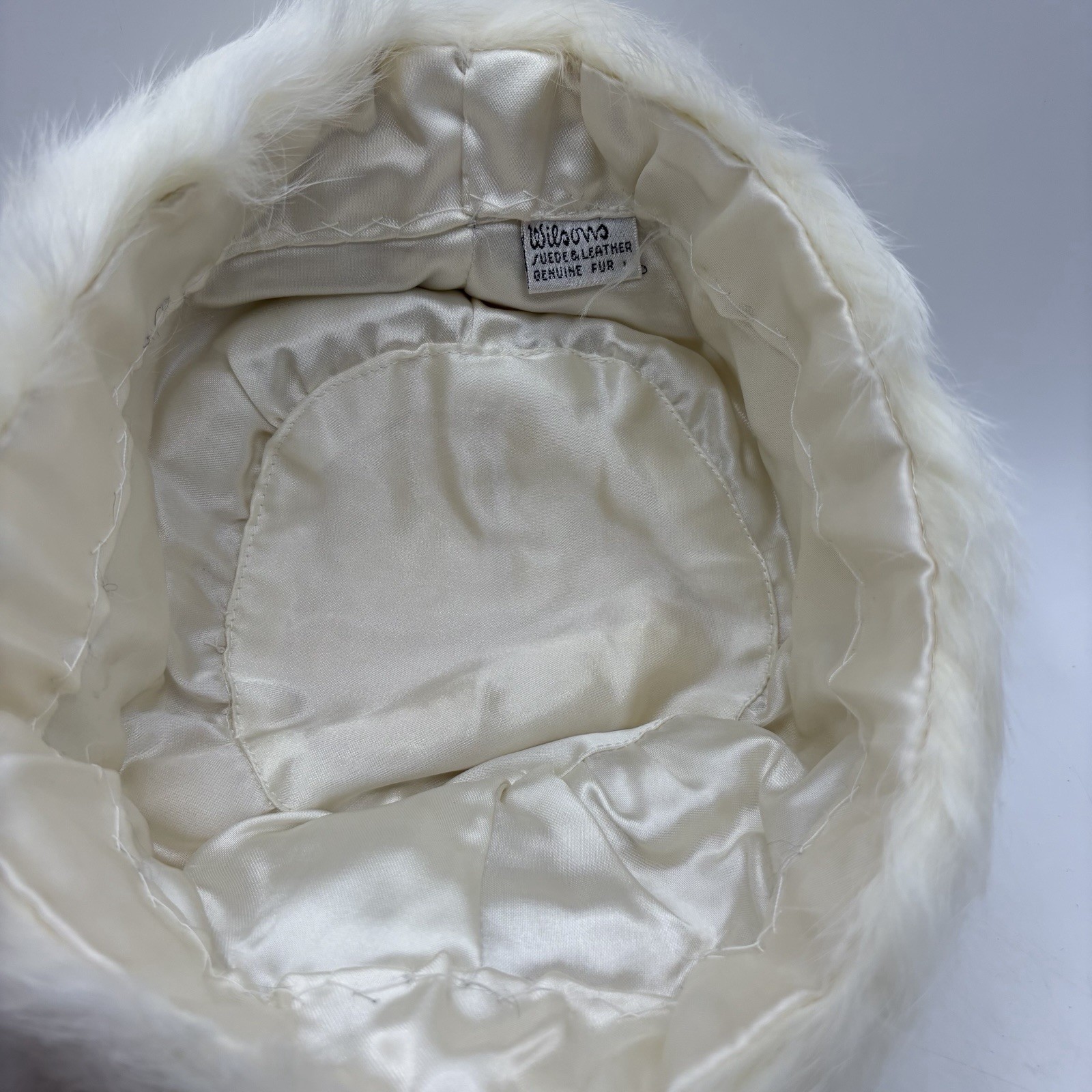 Vintage Wilsons Leather Belted Rabbit Fur Jacket Large Genuine Fur Coat And Hat