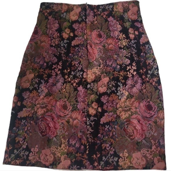 THE LIMITED Vintage 80s Floral Tapestry Midi Skirt Size 2