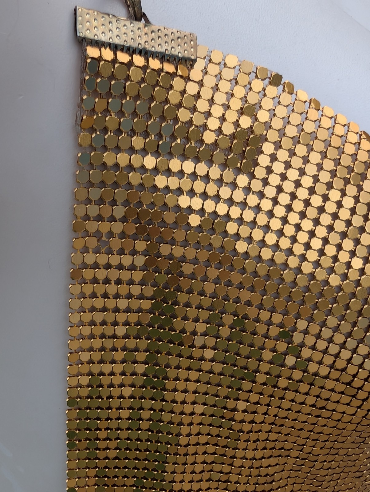 Authentic Vintage Studio 54 Dress Liquid Gold Seamless Mesh Chainmail Metal