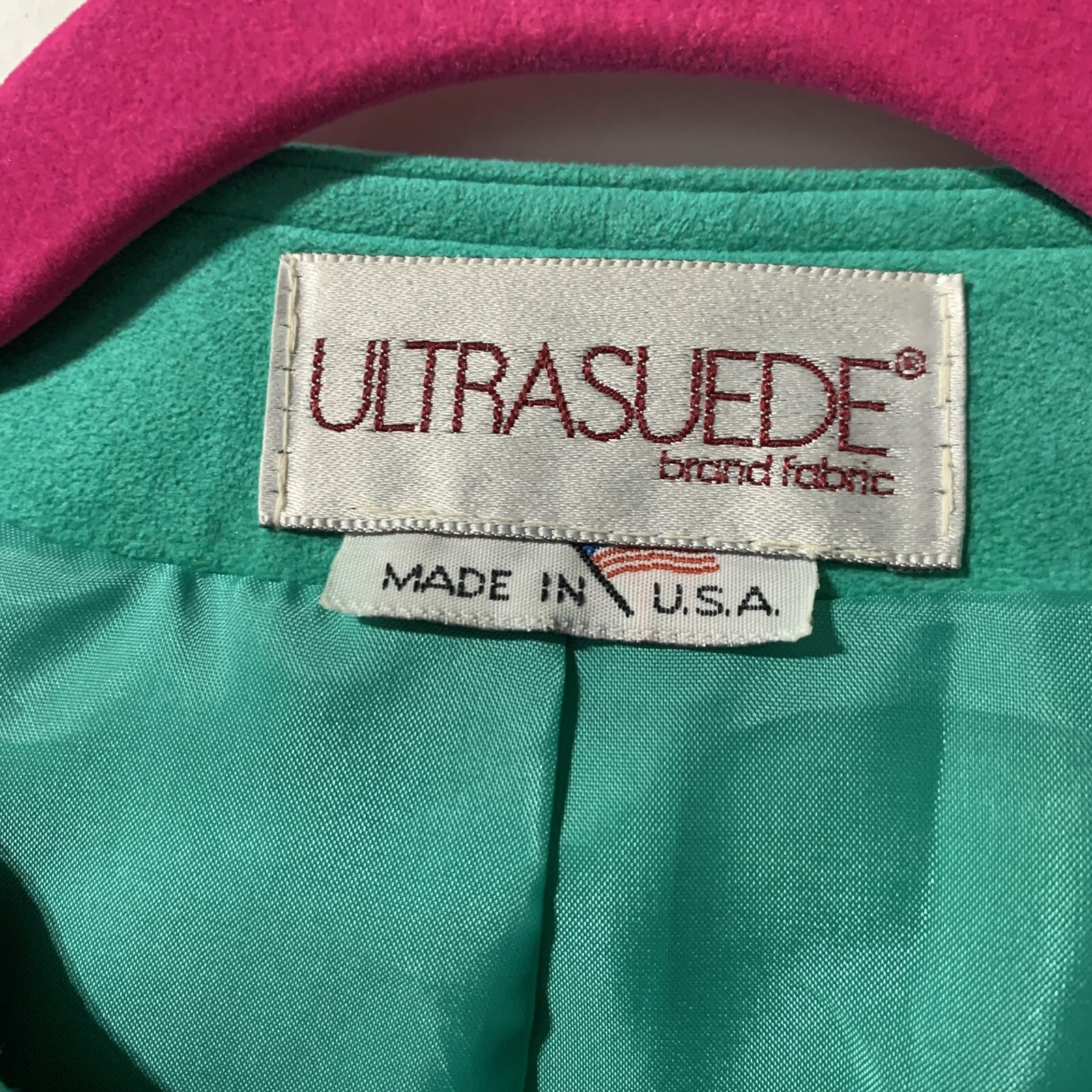 VTG Count Romi Size 4 Bright Green Ultra Suede 2-Piece Skirt Set Blazer USA