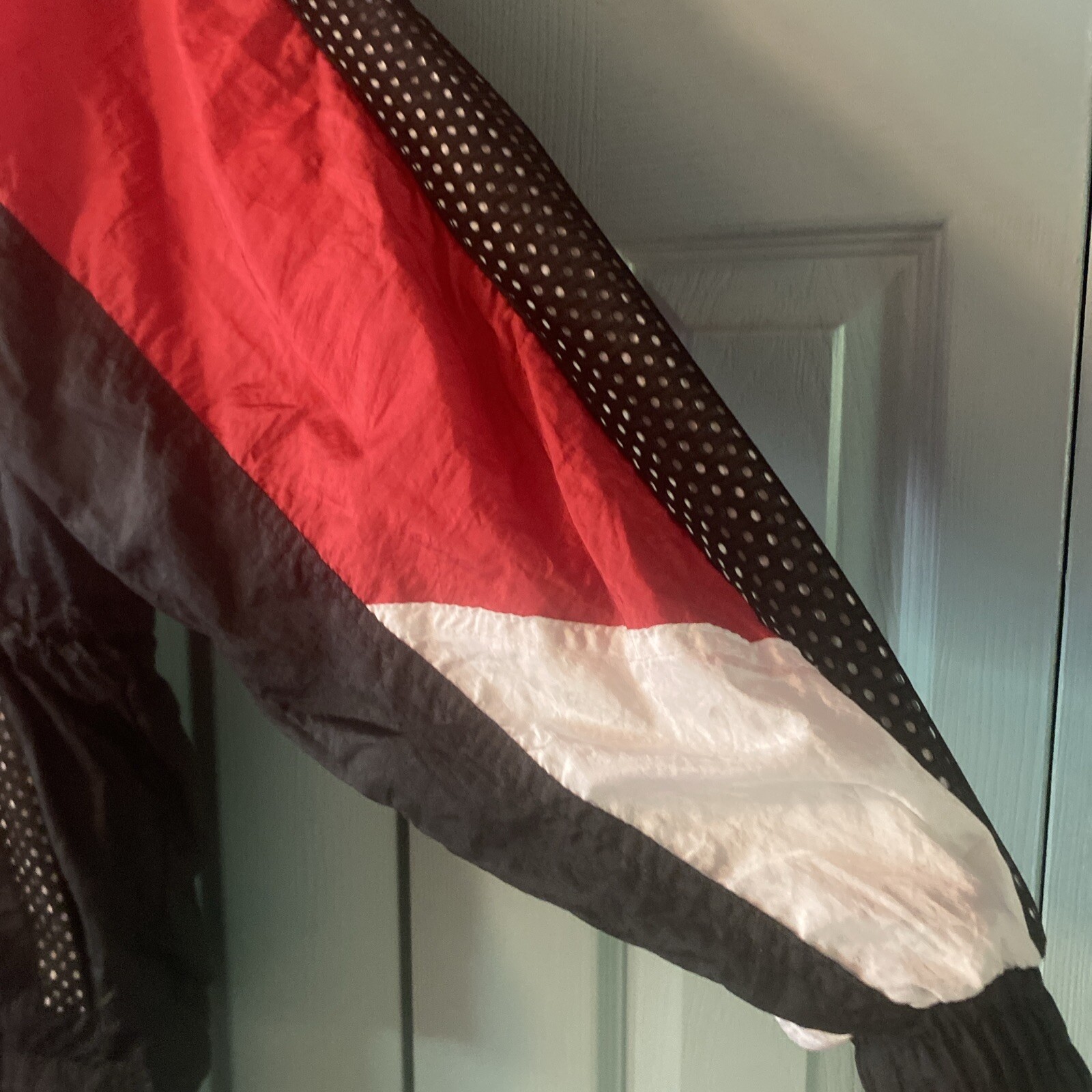 Vintage Track Suit Nylon Red Black Med Bike