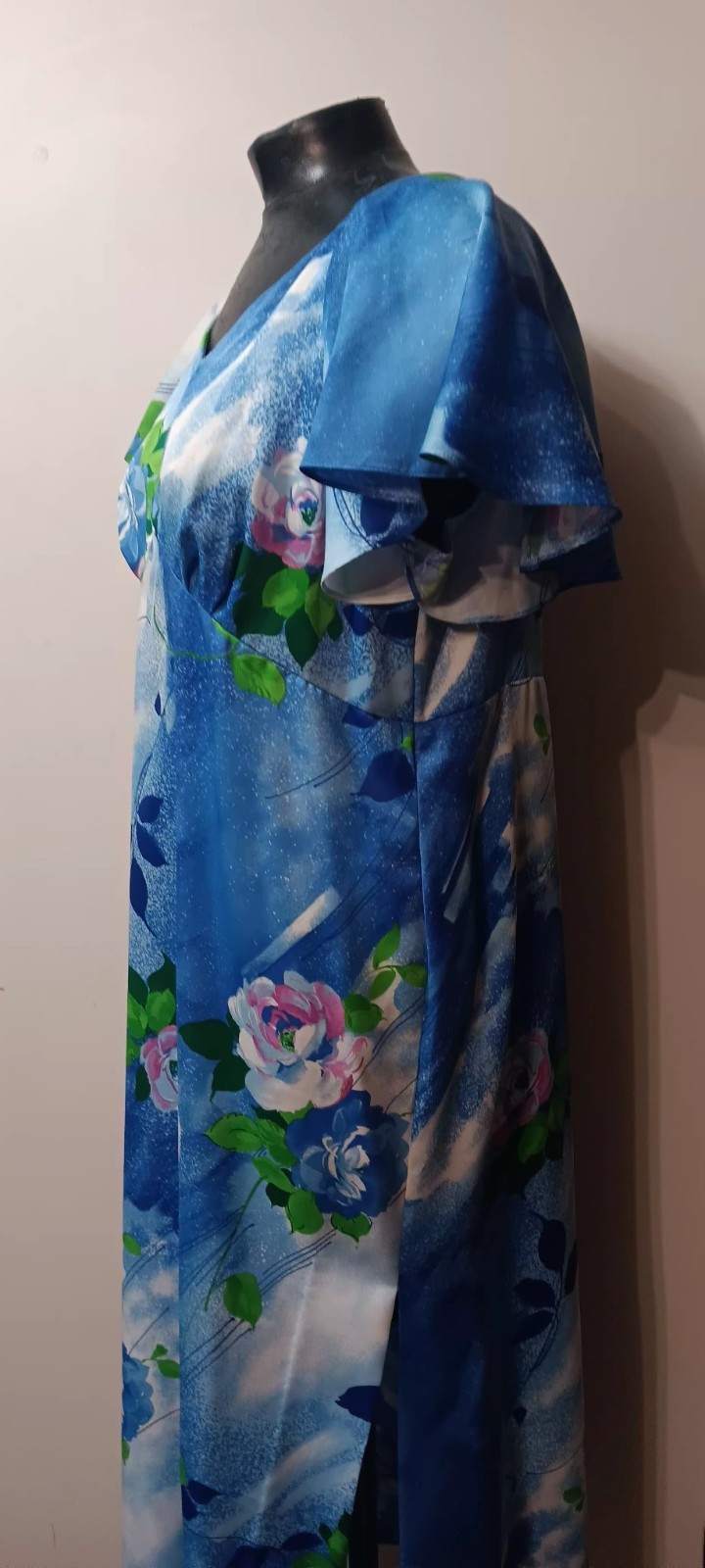 Vtg POMARE OF Tahiti HAWAIIAN DRESS TROPICAL MAXI SZ L xl