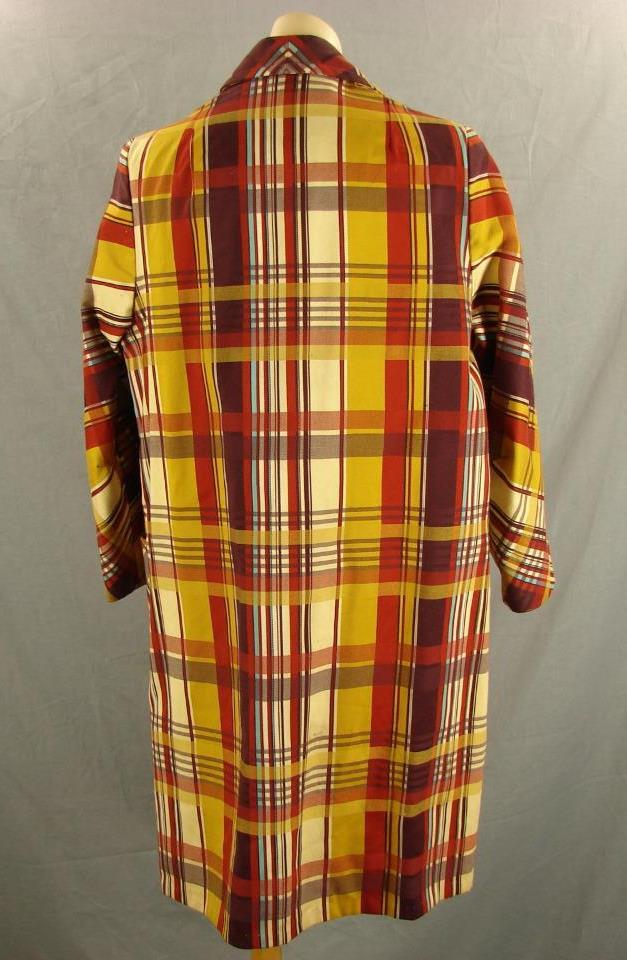 Women’s 70’s Vintage TUXSTER All Purpose rain Coat gaudy plaid Small